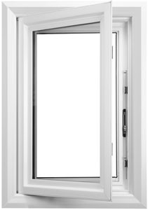 Open white modern casement window