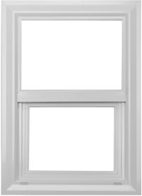 White double-hung window with blank panes